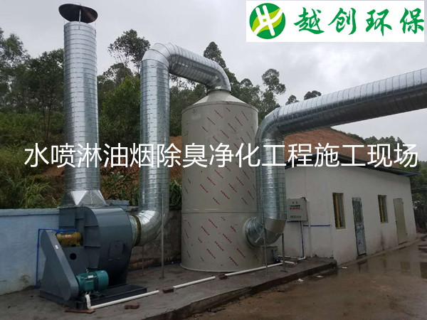 水噴淋油煙除臭凈化工程施工現場.jpg